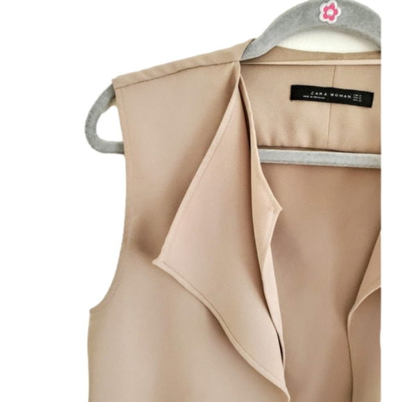 2/$35 Sale ZARA Drapey Asymmetrical layered tunic vest top tie belt Si… - Picture 5 of 12